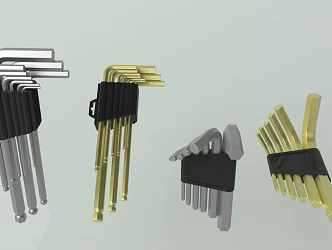 Allen key wrench set wrench L-shaped wrench tool 3d model
