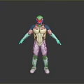 Game and Movie Character in Futuristic White and Blue Armor Design Standing Pose