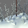 Traffic Sign With Caution Wind Chill Hazard Police In Snowy Area With Branches