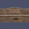 Outdoor Wooden Bench With Carved Backrest And Storage Compartment For Garden Patio Use
