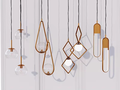 Light Luxury Chandelier Metal Small Chandelier 3d model
