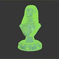 Blue Game Movie Character Bust Sculpture With Long Braided Hair And Detailed Base