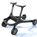 Sleek Black Mobile Rolling Structure With Four Wheels And Modern Design 3d model