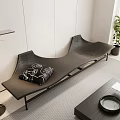 Modern Three Seater Sofa Curved Leather Design With Decorative Pillow In Contemporary Living Room