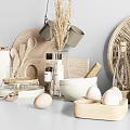 Elegant Modern Tea Set Display With Ceramic Cups Wooden Accessories And Glass Teapot