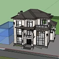 Modern Detached Villa Exterior Design Two Story With Large Windows Balcony And Landscaped Garden
