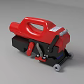 Red Handheld Electric Power Tool With Warning Labels Wheels Handle And Control Panel 3d model
