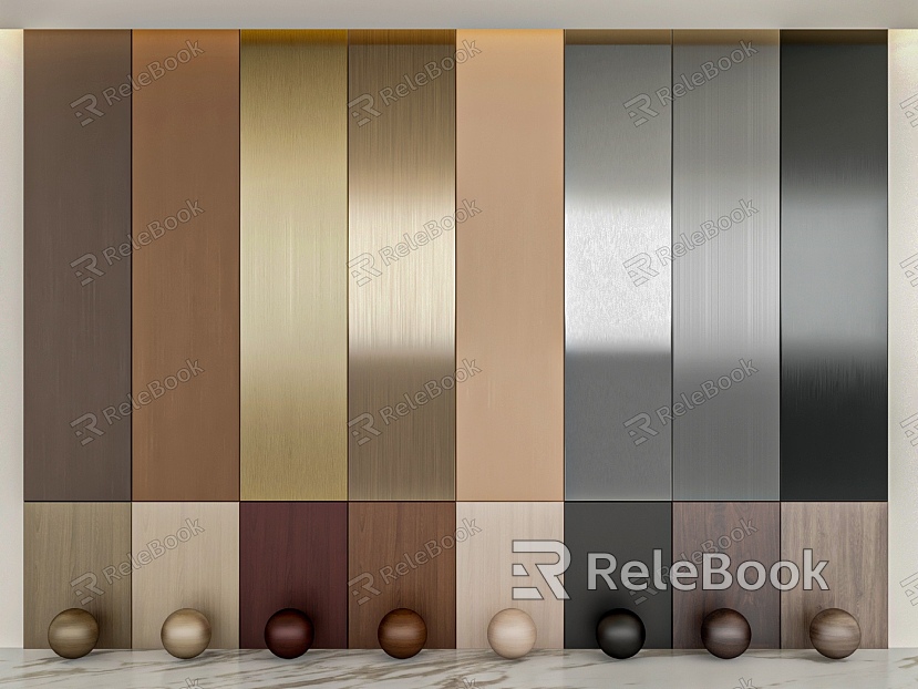 brushed metal wood grain siding model