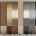 Various Colored Textured Wall Panels with Metallic and Wood Samples for Interior Design