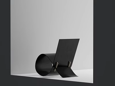 Black Modern Accent Chair With Curved Frame And Minimalist Sleek Design 3d model