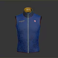ASSOS Blue Patterned Sleeveless Vest With Orange Collar Label For Daily Use