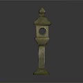 Stone Birdhouse With Pointed Top And Square Base For Outdoor Garden
