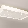 Modern Cloud Shaped Ceiling Light With Star Patterned Panel And Soft White Illumination 3d model