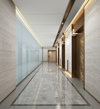 Light Luxury Elevator Hall Hotel Apartment Elevator Hall 3d model