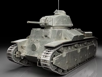 Vintage Military Tank With Metal Armor Track And Turret Design 3d model