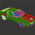 Orange Sports Car With White Roof White Wheels And Sleek Streamlined Body Design