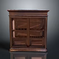 Traditional Wooden Cabinet With Double Panel Door And Ornate Base Design
