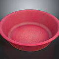 Red Bowl Shaped Sculptural Carving With Hand Carved Textured Surface Artistic Decorative Piece