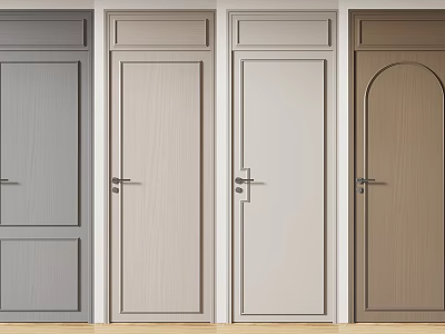 Wooden Swing Doors With Various Designs And Multiple Colors For Home 3d model
