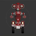 modern robot unicycle robot twin-wheeled robot 3d model