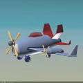 Colorful Toy Passenger Plane With Blue Body Red Tail Yellow Propellers And Purple Wheels