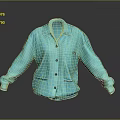 Turquoise Oversized Jacket With Collar Buttons And Side Pockets Design