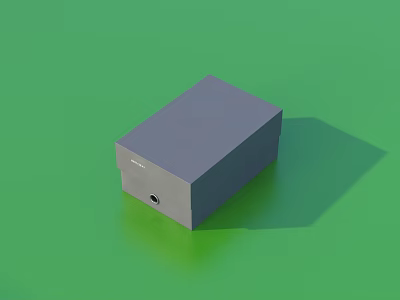 Gray Household Storage Box With Smooth Surface And Small Opening Design 3d model