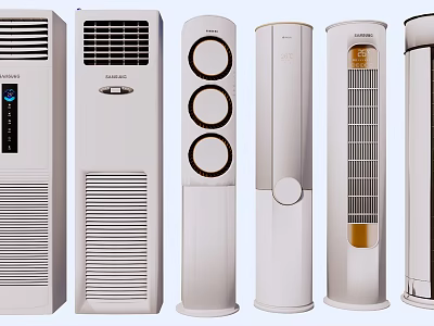 Modern Air Conditioner Fans With Tower Design And Various Styles For Home Use 3d model