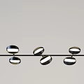 Modern Contemporary Chandelier With Metallic Rod And Multiple Sphere Pendant Lights