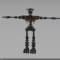 Mechanical Robot Character Design With Extended Arms And Detailed Legs