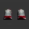 Nike White Red Lace Up Air Cushion Swoosh Logo Casual Sports Sneakers
