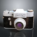 Vintage Senum SM Camera With Classic Retro Design And Purple Lens