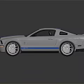 Silver Sports Car With Blue Stripes Two Door Aerodynamic Design And Alloy Wheels