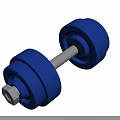 High Quality Blue Dumbbell Sports Equipment With Weight Plates Metal Bar And Hex Nuts