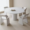 Modern Dining Table and Chair Combination Dining Chair Single Chair Round Dining Table 3d model