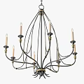 Elegant Classic Chandelier With Black Gold Metal Frame And Multiple Candle Style Lights