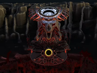 The Gate of Hell Face Blood Desert Fire Satan 3d model