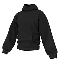 Black Stylish Oversized Hoodie With Long Sleeves And Front Pocket