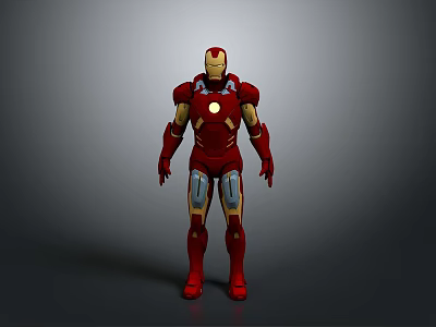 Iron Man Armor Design With Red And Gold Helmet Chest Arc Reactor And Body Components 3d model
