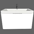 Modern White Washbasin With Single Faucet And Sleek Contemporary Design