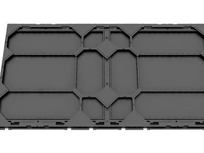 Black Geometric Modular Panel Structure Featuring Rectangular Sections And Connectors 3d model