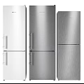 Sleek White And Silver Double Door Refrigerators Freezers With Stainless Steel Finish