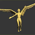 Golden Winged Female Figure Furniture Sculpture With Artistic Design For Home Decor
