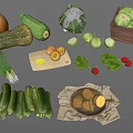 Modern Vegetable Combination 3d model
