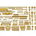 Modern American Style Door Handle Cabinet Hinge Handle 3d model