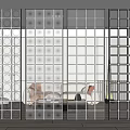 Modern partition glass brick partition 3d model
