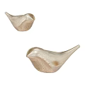 Two Piece Golden Bird Shaped Decorative Ornament Set For Modern Home
