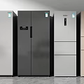 Modern Home Kitchen Refrigerators In Multiple Colors And Different Styles 3d model