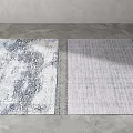 Two Square Rugs With Blue White Pattern and Gray Textured Design Styles 3d model