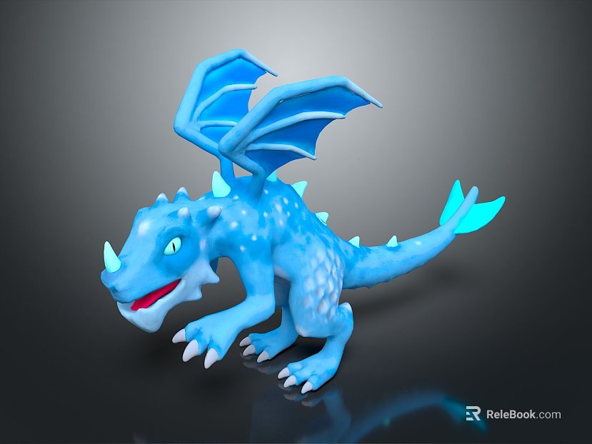 Modern game character frost dragon cartoon dinosaur cartoon animal toy dinosaur texture